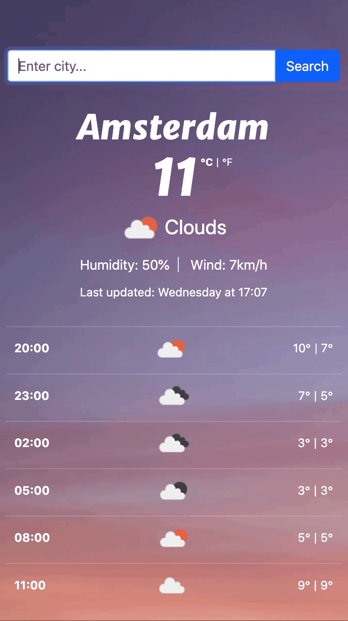 Javascript weather app